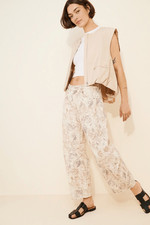 New Free People We The Free Good Luck Printed Barrel Jeans sz 33