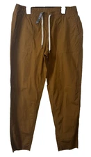 Vuori Ripstop Pants Mens S Brown Organic Cotton Elastic Waist Casual Pull On D29