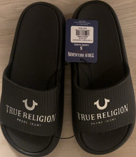 True Religion Women s Black Logo Slide Sandal...