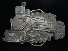 OI19126 NOS VINTAGE 1981 CUT-OUT  STEAM ENGINE TRAIN  RAILROAD BELT BUCKLE
