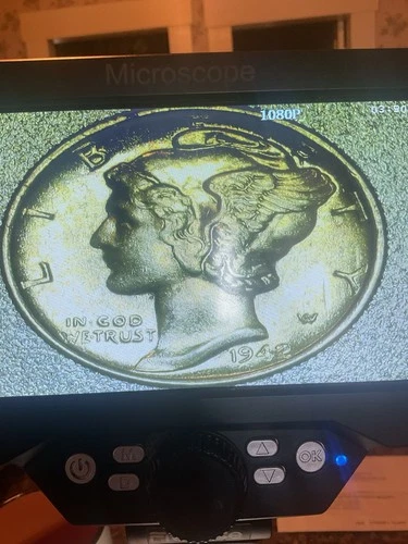 1942 mercury dime 2 over 1 Uncirculated Mint State Late Die Stage On One