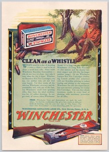 Winchester 22 Ammo Staynless Rim Fire Rifle New Haven 1928 Print Ad