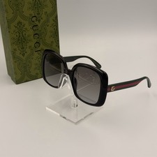 Gucci GG0714S 001 Square Women&rsquo;s Sunglasses Black Green Red Ships Today