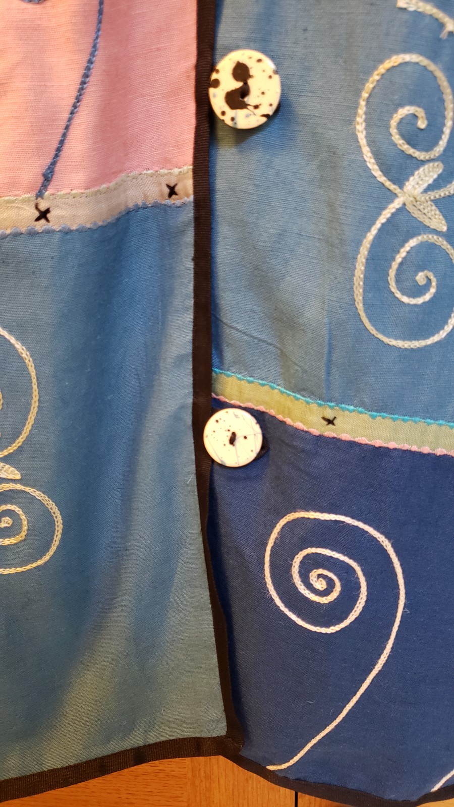 Indigo Moon Womens Jacket Patchwork 3X Blues Pink… - image 6