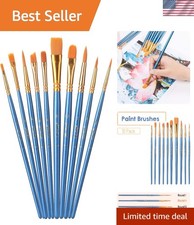 10 Pcs Synthetic Paint Brushes with Wooden Handles - Perfect for All Artists