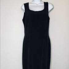 Patrick Collection 100% Silk Little Black Sheath Dress  Size 8 Elegant Classic E