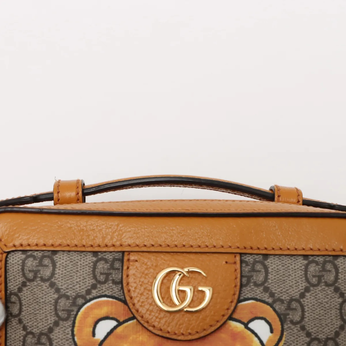 Gucci GG Supreme PVCx leather 2 Way Shoulder Bag yellow x beige