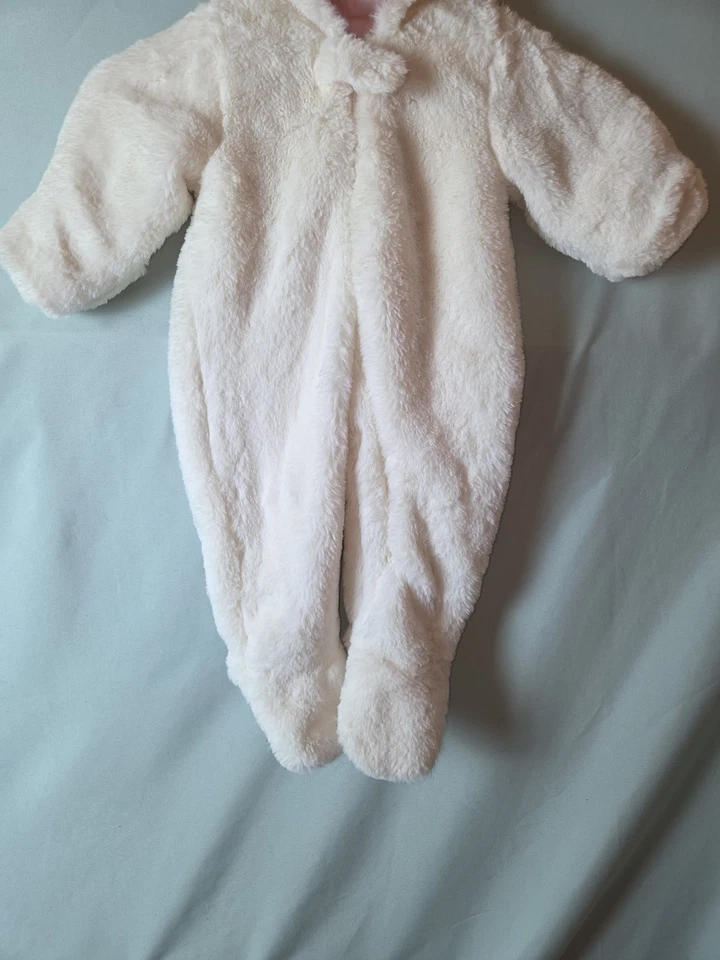 Mud Pie Baby Girls Ivory Unicorn Bunting Zip Up Covering Costume 3-6 M NWT - Image 2 of 4