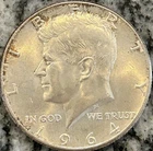 1964 P Kennedy Silver Half Dollar slight toning