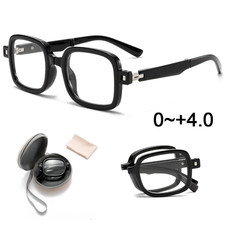 Folding Square Anti-blue Light Reading Glasses Comfortable Spring Hinges Glasses