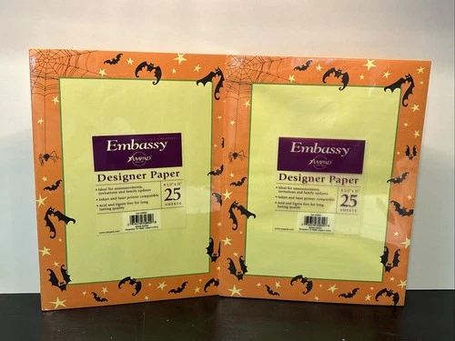 Halloween*Designer Paper*Bats/Spider Design*NEW*SEALED*2 Packs*25 Sheets Each