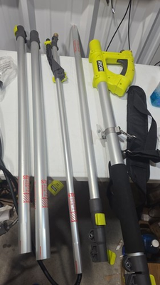 #ad RYOBI 18 ft. Telescoping Pressure Washer Extension Pole with Brush OPEN BOX $94.99