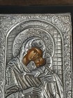 Vintage Greek Byzantine 950 Silver Icon Virgin Mary Child Angels Framed Plaque — photo 5