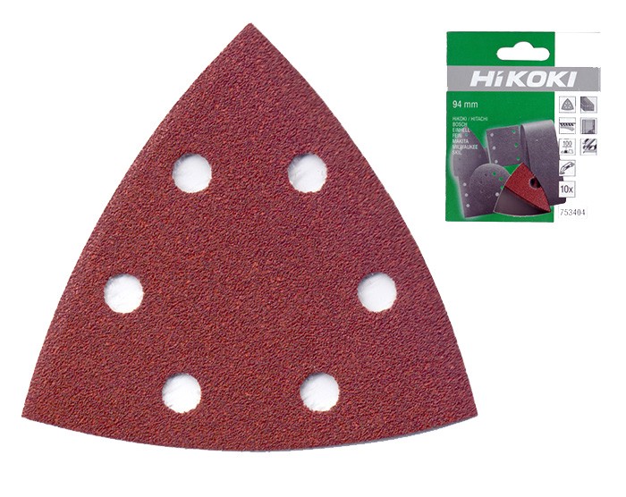 Шлифовальный станок Hikoki 753404 Fogli Abrasivi Levigatrice Delta 94 мм Grana 100 10 Pezzi 6490₽