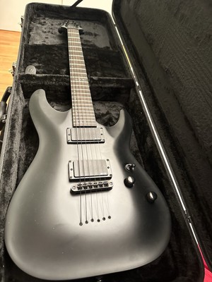 Schecter Guitar Research C-1 Platinum Blackout Electric Guitar Satin Black: Mint
