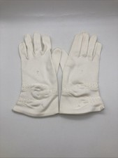 Vintage Set Of Size 7 Ivory Ladies Gloves Embroidery Short