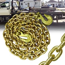 G80 Transport Binder Chain | Tow Chain with Clevis Grab Hooks | Various Models