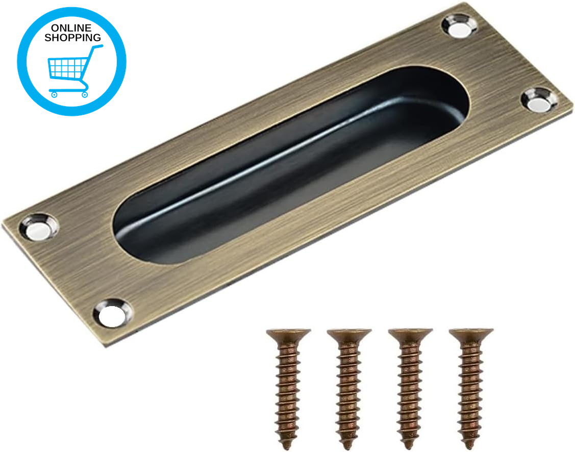 Recessed Flush Door Handles Stainless Steel Cabinet & Furniture Door Pulls Bronz