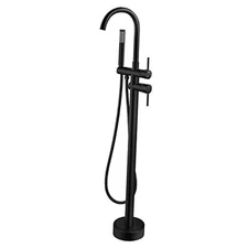  Floor Mount Bathtub Faucet Freestanding Tub Filler Standing High Matte Black