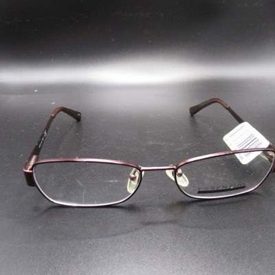 Essential Eyewear Semi-Rimless Brown Metal Eyeglass Frames 53-17-135 Womens