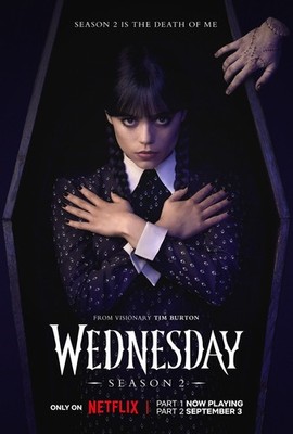 Wednesday poster print (s2b)  - 11 x 17 inches - Jenna Ortega, Tim Burton