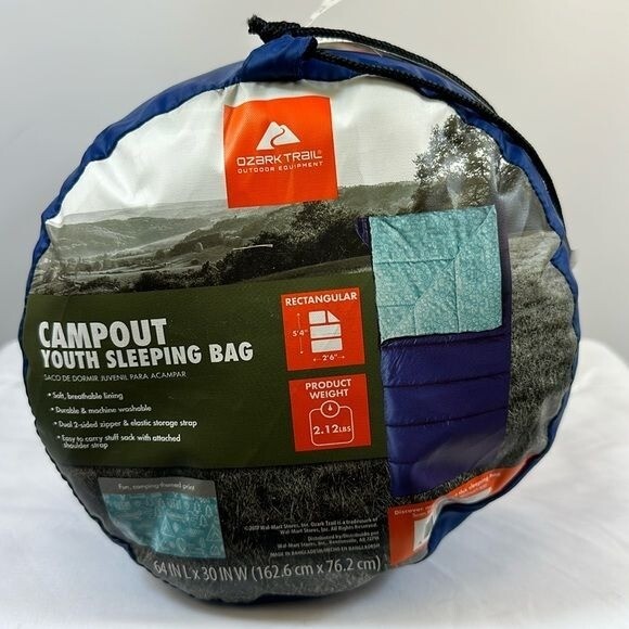 Ozark Trail Youth Camping Camp Sleeping Bag 64 X 30