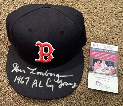 Jim Lonborg AUTO Boston Red Sox Signed New Era On Field Hat Cy 1967 JSA Rare