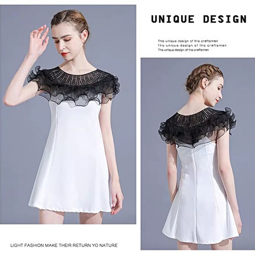 Women Layered Ruffles Lace Bolero Prom Wedding Dress Shawl Shrug Wrap Cover Up - Picture 13 of 19