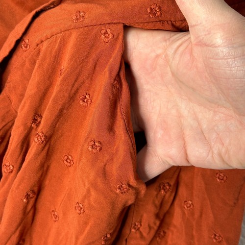 Torrid A-Line Skirt Womens Sz 3 3X Orange Floral Embroidered Pull On Flowy Short - Picture 7 of 12