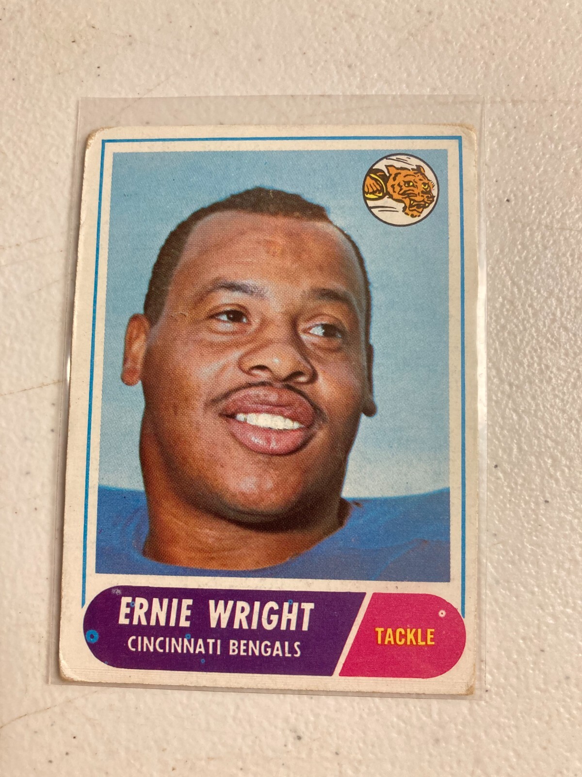 1968 topps football #200 ernie wright cincinnati bengals