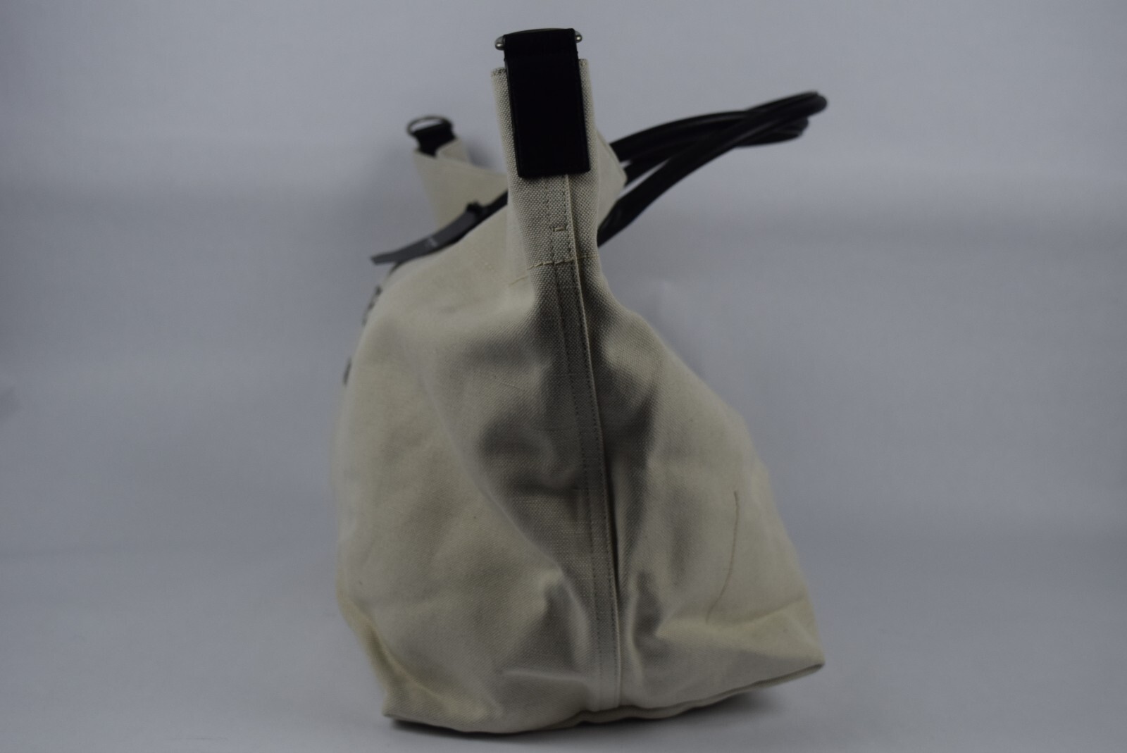 Nuovo con etichetta! Autentica borsa tote YSL Saint Laurent grande Rive Gauche maxi tela panna