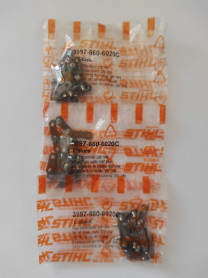 3X Stihl OEM Kettenteile 3/8'' PM Voreinstellungen Glieder Spanngurte 3997 660 6020