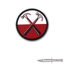 Crossed Hammers -  The Wall 3 1/2" Embroidered Patch - Pink -Hook & Loop - Floyd