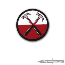 Crossed Hammers -  The Wall 3 1/2" Embroidered Patch - Pink -Hook & Loop - Floyd
