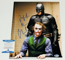 CHRISTIAN BALE SIGNED 'THE DARK KNIGHT' JOKER 11x14 MOVIE PHOTO BECKETT COA BAS