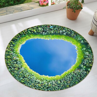 3D Blue Lake Forest ZHUA3313 Game Non Slip Rug Mat Photo Carpet Zoe