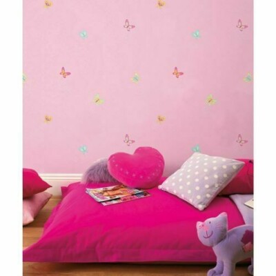 FUN4WALLS NEU ROSA SCHMETTERLING SCHMETTERLING MÄDCHEN KINDER KINDER TAPETE