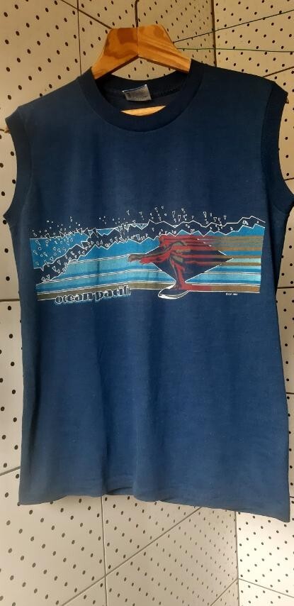 Vintage 80s OCEAN PACIFIC Sunwear Men's Blue SleevelessT-shirt