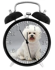   Bichon Frise Alarm Desk Clock Home or Office Decor F39 Nice Gift