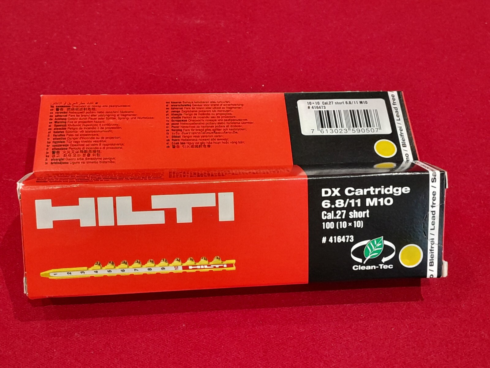 HILTI YELLOW Cartridges 6.8/11 M10 SHORT Cal.27 Gun DX450, DX460,DX5