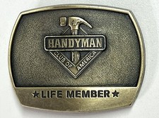 Vintage 1996 Handyman Club of America Life Member Belt Buckle