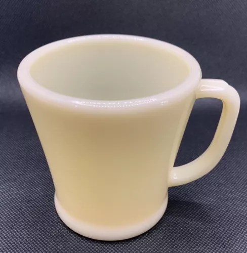 Fire King Ivory D Handle Flat Bottom Coffee Mug 