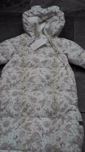 NUEVO CON ETIQUETAS H&M bolso bunting bebé traje de nieve crema animales 2-6m - Imagen 2 de 4