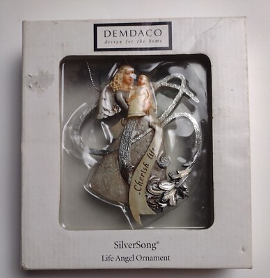 Demdaco Christmas Ornament SilverSong CHERISH LIFE  Angel New in Box Sealed 2008