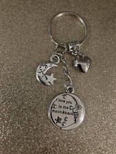 I Love You To The Moon And Back Keyring Heart Moon Stars 