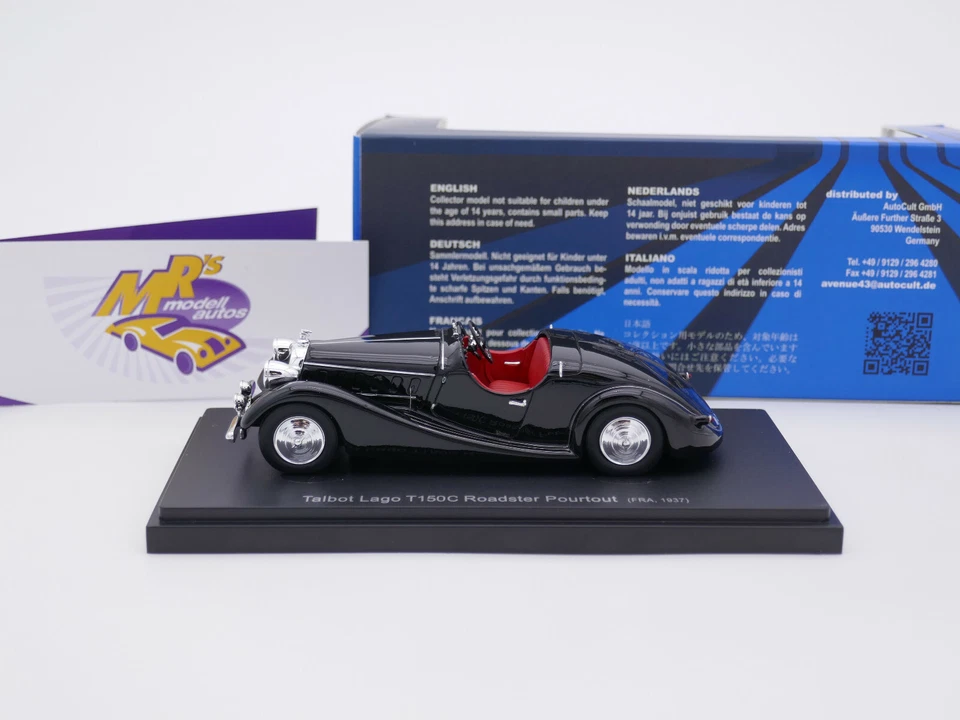 Avenue 43 60076 # Talbot Lago T150C Roadster Pourtout Baujahr 1937 schwarz 1:43 - Bild 2 von 3