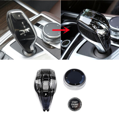 3pcs Crystal Gear Shifter Knob Kit Button for BMW 5 6 7 Series G30 G32 G11 18-22
