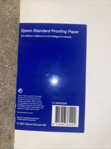Epson C13S045004 - A3+ - Standard Proofing 205gsm Inkjet Paper - 10 Pack Fogra - Picture 4 of 4