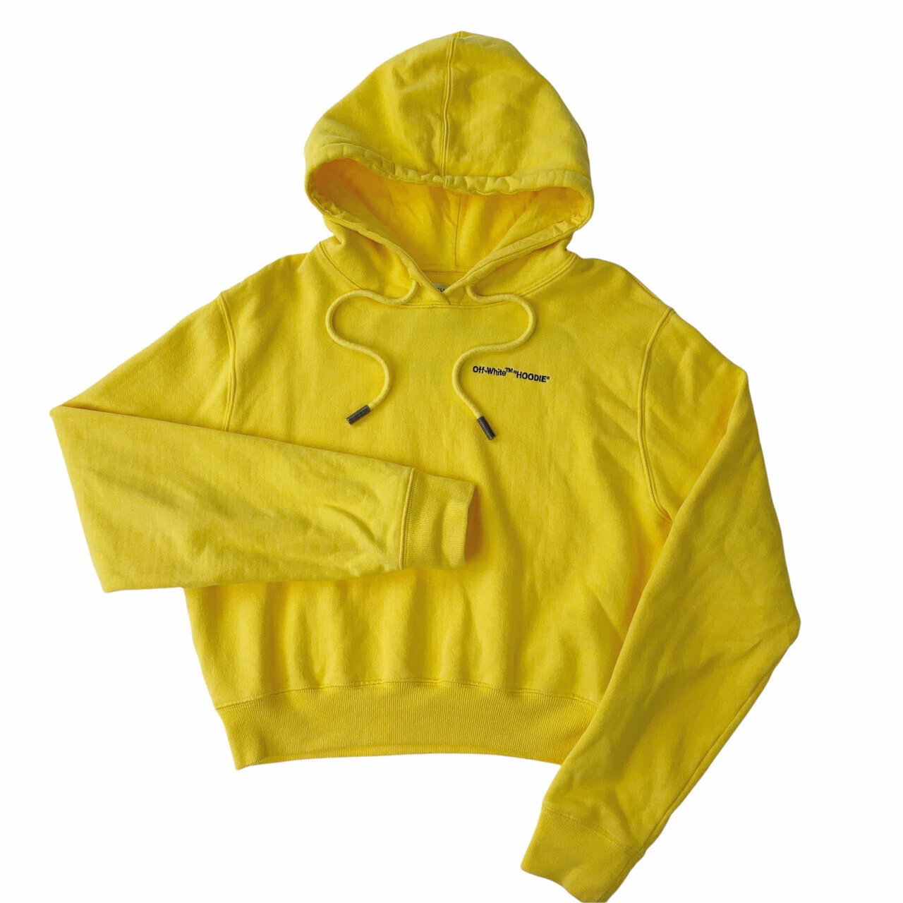 Felpa con cappuccio donna gialla Off White