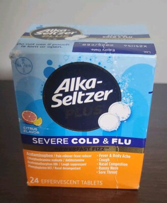 Alka-Seltzer Plus Severe Cold and Flu, Citrus Flavor - 24 Effervescent Tablets